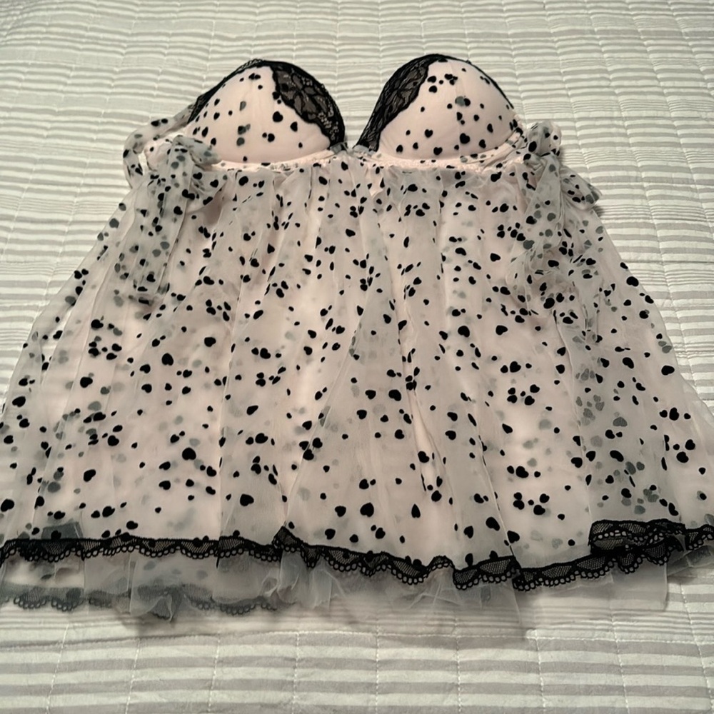 Seductive very cute & sexy sheer short nightgown with adjustable straps